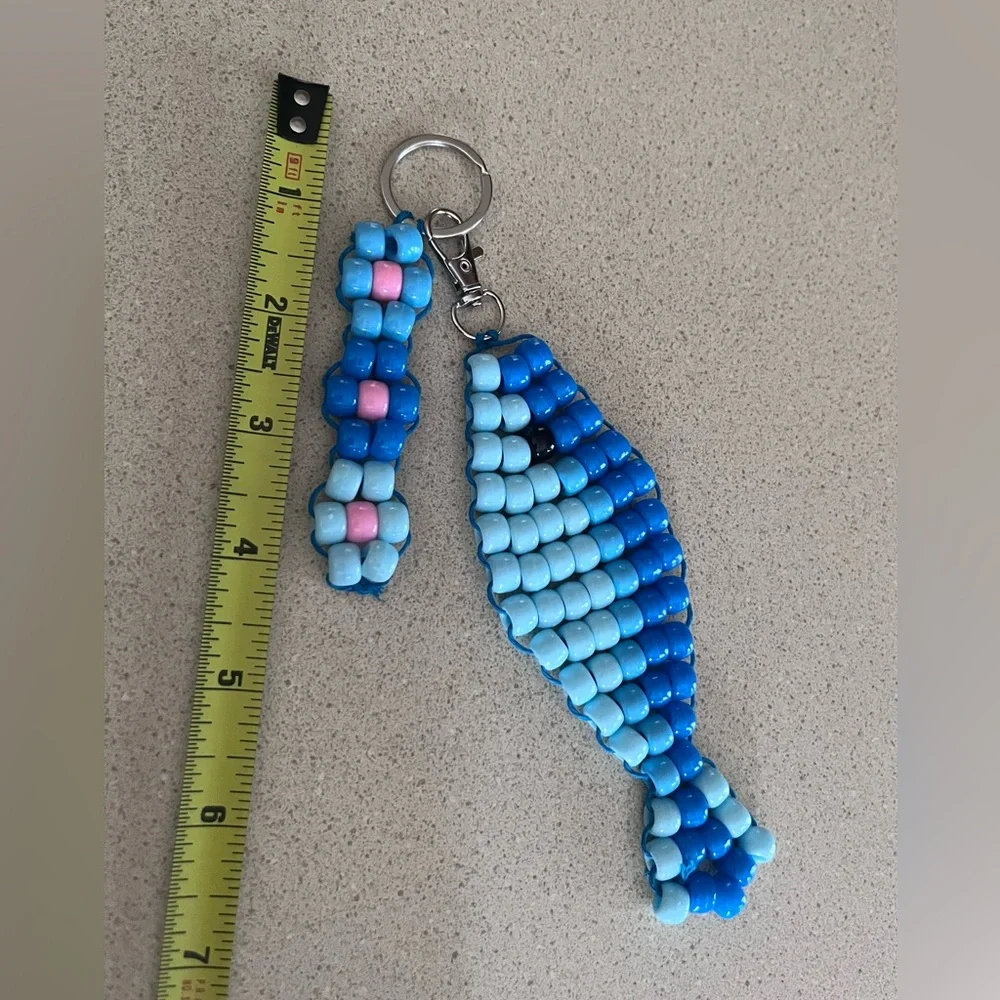 🩵💙 Handmade Pony Beans Fish Keychain 🩵💙 - Picture 6 of 8